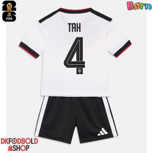 Tyskland Jonathan Tah #4 Hjemmebanesæt Børn VM 2026 Kort ærmer (+ korte bukser)